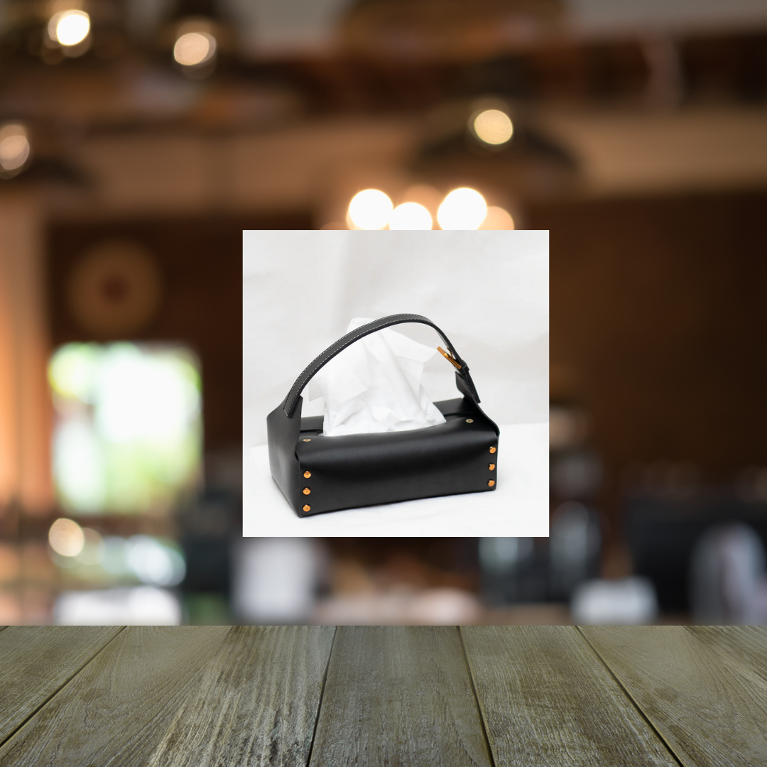 Black Strap Tissue Box