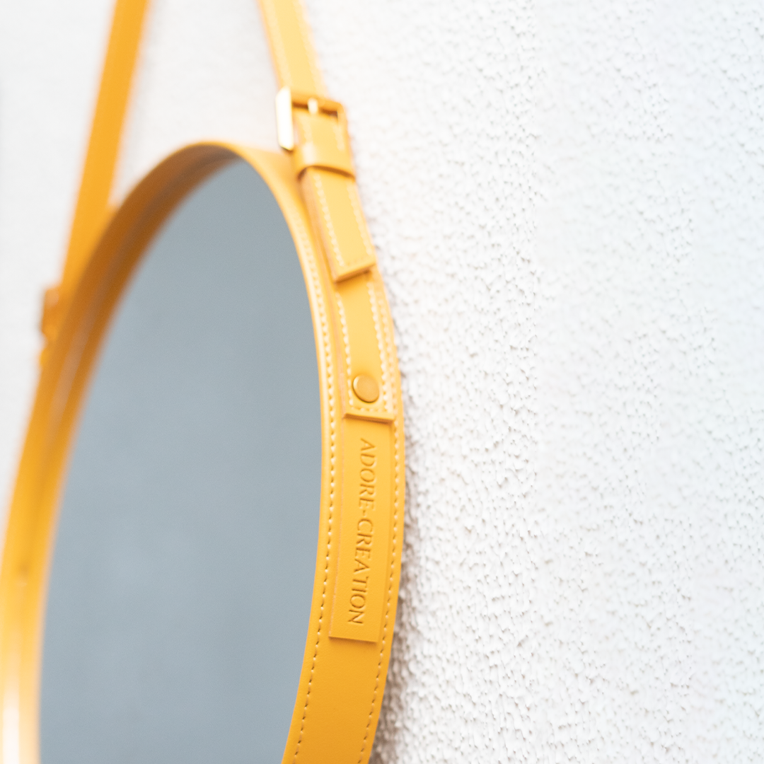 Yellow Strap Hanging Mirror