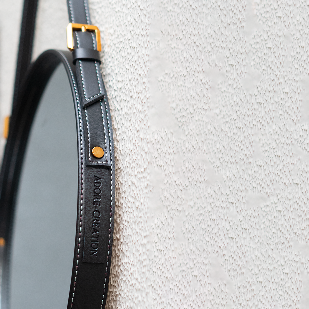 Black Strap Hanging Mirror