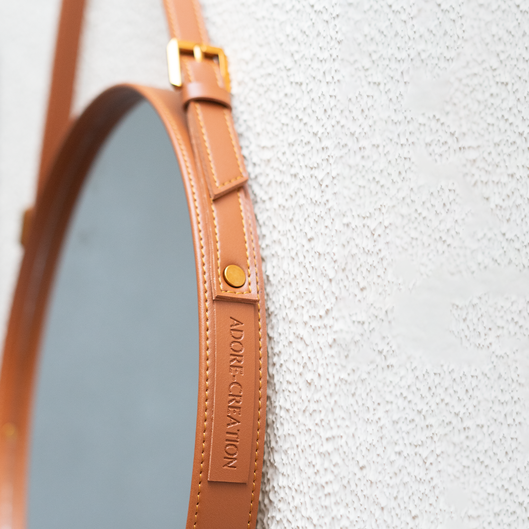 Mustard Strap Hanging Mirror