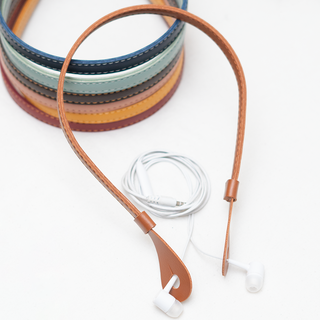 PU Leather Earphone Holder